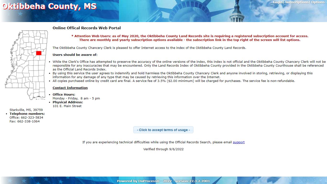 Official Records Inquiry - Oktibbeha County, Mississippi